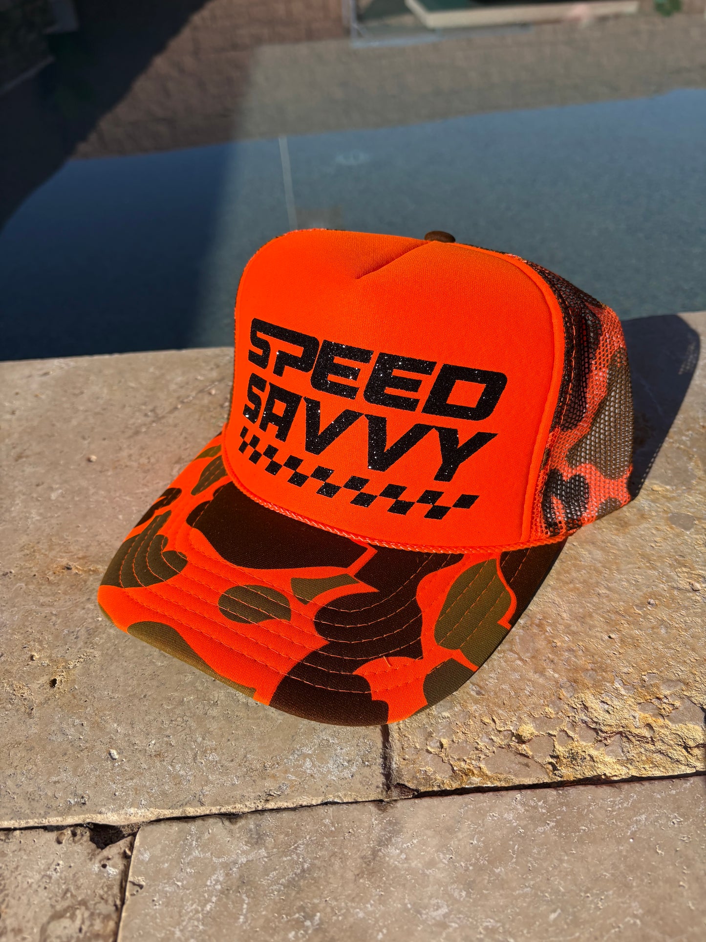 Orange Camo & Black Sparkle