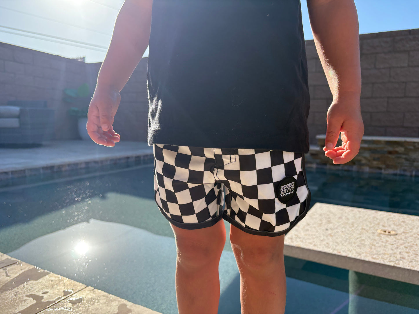 Checker Boy Swim Shorts