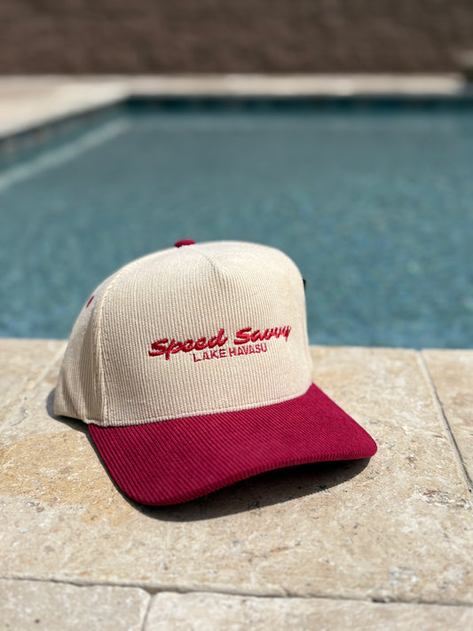 Red & Tan Corduroy Hat