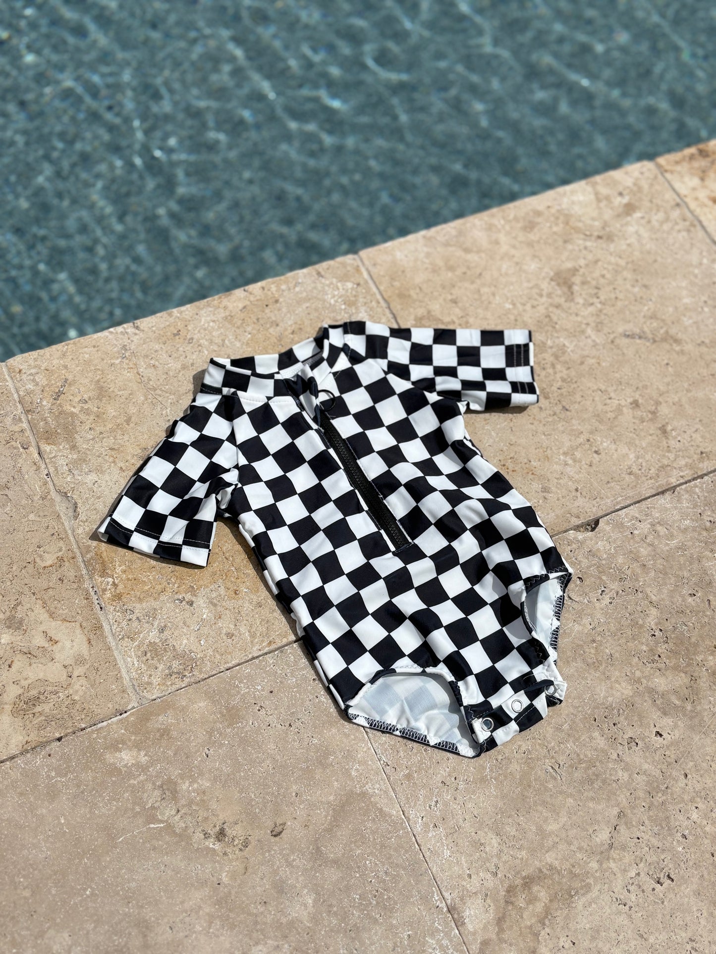 Black & White Checker Swimsuit