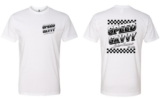 Men’s White Checker Logo