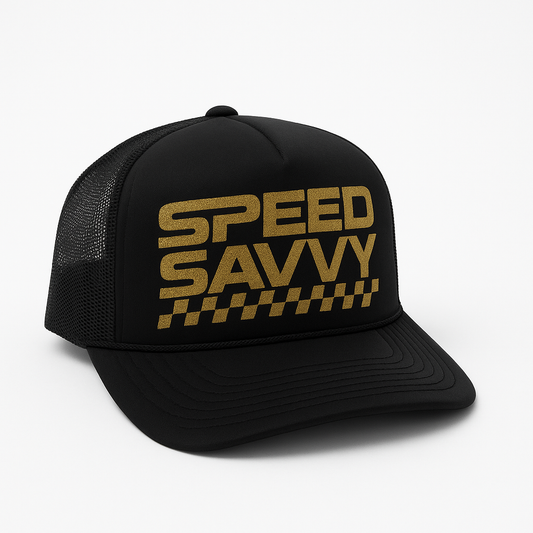 Black and Gold Woman’s Trucker
