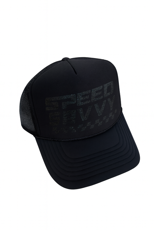 Black & Black Sparkle Woman’s Trucker
